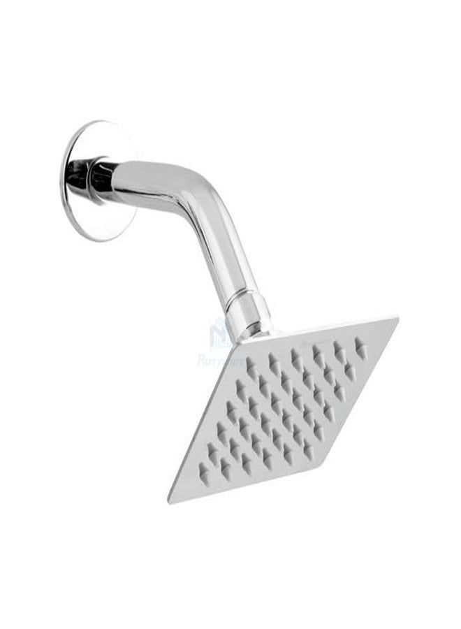 Parryware Sleek Square Overhead Shower with Arm - 100mm | Chrome Finish | Wall Mounted